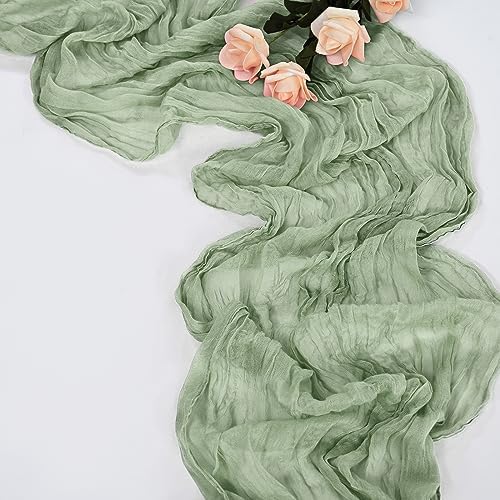 30 Pack Sage Green Table Runner 10Ft Cheesecloth Table Runner Boho Gauze Table Runners Romantic Long Cheese Cloth Sheer Fabric Table Runners for Wedding Party Bridal Shower - Image 4