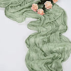 20 Pack Sage Green Table Runner 10Ft Cheesecloth Table Runner Boho Gauze Table Runner Long Cheese Cloth Table Runner Romantic Sheer Fabric Table Runners for Wedding Party Bridal Shower - Image 3