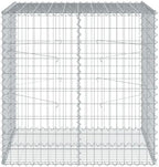 vidaXL Gabion Basket with Cover 39.4"x39.4"x39.4" Galvanized Iron - Image 5