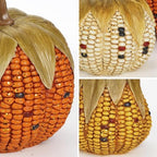 Briful Fall Corn Pumpkin Set 3PCS Resin Pumpkins Harvest Decorative Faux Corn Pumpkins for Home Thanksgiving Table Centerpiece Tray Display Indoor & Outdoor Autumn Decor - Image 3
