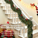 9FT Realistic Christmas Cedar Garland for Mantel, Soft Touch with Lights - Image 4