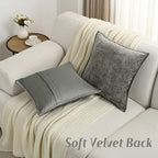 FUTEI Pack of 2 Chenille Soft Throw Pillow Covers 18x18 Inch, Grey - Image 5