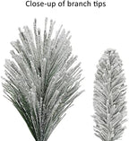 Puleo International 32" Flocked Berkshire Artificial Spruce Wreath 84 Tips 8pc. Pine Cones - Image 5