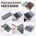 2 Pcs Light Bulb Organizer Storage Box Ornament Storage with 30 Dividers Foldable Bulbs Organizer with Lid Sturdy PP Board Fits Various Standard Dustproof Fabric Case for Home Vbs (Grey) - Image 3