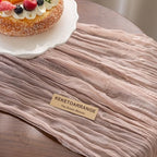 6Pcs Dusty Pink Cheesecloth Table Runner 120 Inches for Home Decorations - Image 3