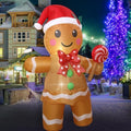 Christmas Inflatables Gingerbread Man Girl Lighted Yard Lawn Inflatable Decoration with Built-in Fan and Stakes Ropes Holiday Party Decor, Christmas Decor (5FT-Gingerbread Girl Holds Candy) by FARONZE