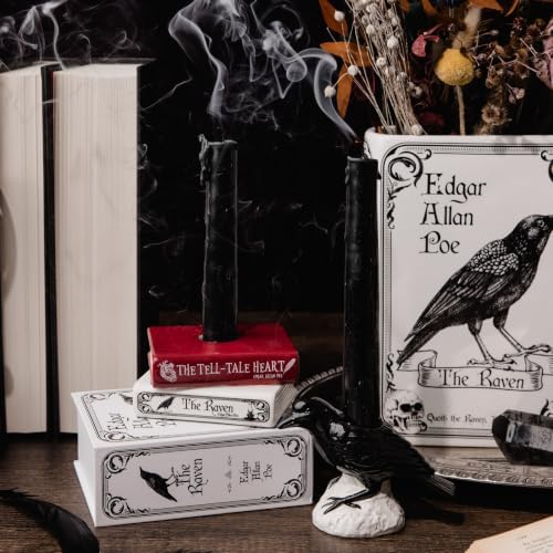 Steel Mill & Co. Ceramic Tapered Candle Holder Set of 2, The Raven - Image 6