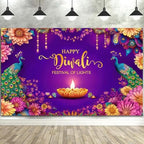 10X10ft Happy Diwali Party Backdrop Decorations Indian Festival of Lights Diwali Photography Background for Light Celebration Festival Party Photo Props Booth Banner Supplies - Image 4