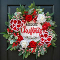 Pre Lit Christmas Wreaths for Front Door 24 Inch Xmas Wreath with Lights by Pinkpuii