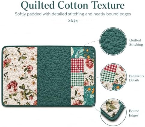 4-Piece Cottage Bloom Quilted Patchwork Placemats - Image 3