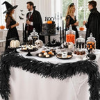N&T NIETING 9FT Black Garland Artificial Norfolk Pine Garland Real Touch Halloween Garlands Faux Garland for Table Mantle Holiday Fireplace Indoor Outdoor Christmas Gothic Stairs Decorations - Image 6