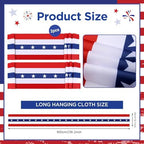 2 Pack Patriotic Bunting Banner, 4th of July Outdoor Porch Decorations 2.5 x 20 ft Red White and Blue American Flag for Memorial Day, Veterans Day, Home Yard (Independence Day-1) - Image 3