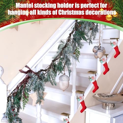 Zonon 4 Pcs Christmas Stocking Holders for Mantle, Bronze - Image 5