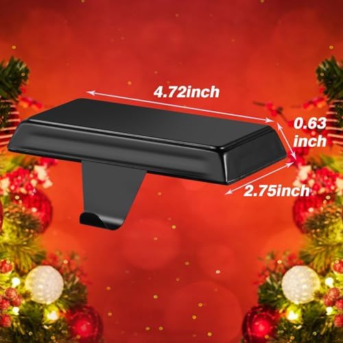 Christmas Stocking Holders - Set of 4, Upgraded Weighted Stocking Hangers for Mantle, Sturdy (Black) - Image 2