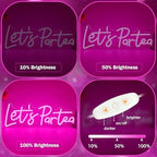 Lets Partea Neon Signs for Wall Decor Light Up Sign Lets Partea Neon Light Sign for Tea Party Decorations Dimmable Tea Led Signs for Bedroom Wall Tea Room Princess Tea Party Decorations Gift - Image 4