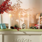 Teenyyou 12 Set Glass Hurricane Candle Holders Candlestick Bulk 12.6",Clear - Image 7