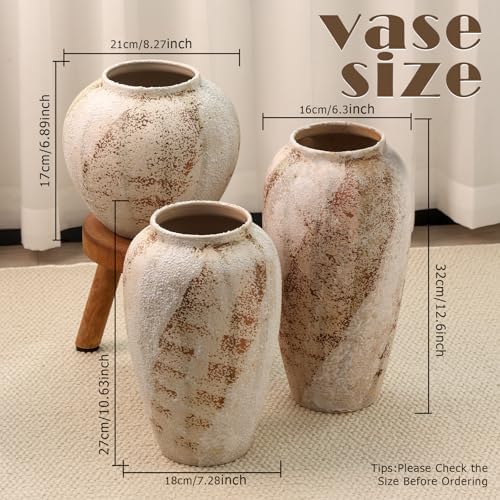 Large Ceramic Vase, 11.8 Inch Minimalist Decorative Farmhouse Vase for Home Decor, Living Room, Shelf Decor, Entryway, Wedding, Table Decoration - Image 2