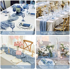 12 Pack Dusty Blue Cheesecloth Table Runners 35x120 Inch, Semi Sheer Boho Gauze Cheese Cloth Fabric Table Runners for Wedding Party Baby Shower Home Decorations - Image 4
