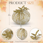 Metallic Fall Pumpkin Decor, Handcrafted Harvest Autumn Table Accent - Image 2