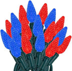 Novelty Lights 24FT 70 LED C6 LED Christmas String Lights, Red & Blue by NoveltyLights-LightExperts