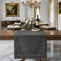 Signature Linen™ by D'Moksha, Charcoal Gray Table Runner 144 Inches Long, 100% Pure Linen, Hemstitch, Extra Long Table Runner, 14 x 144 Inch for Dining- Fall, Weddings, Outdoor Hosting by DMokshaHomes