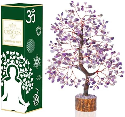 Crocon® Amethyst Crystals Tree, Birthday Gifts for Women & Men, 10-12 inch by Crocon