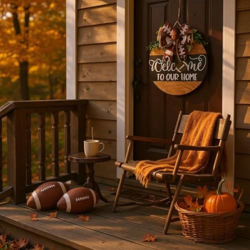 Classroom welcome sign Teacher door sign Gift for Teacher (UV66-Welcome to our home football, 22'' Width) - Image 2