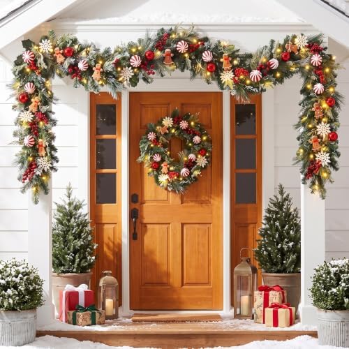 Thiccywoov 6 ft Prelit Christmas Gingerbread Man Garland with Light - Image 2