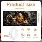 Halloween Garage Door Banner 7x16 FT - Realistic Skeleton Breaking Through Wall Backdrop Cover, Glowing Gold Skull Monster Hanging Decor for Double Car Garage Door Outdoor Yard Scary Party - Image 2