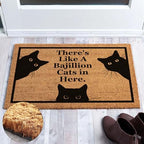Funny Coir Doormat - 'Bajillion Cats' Welcome Mat, 23.6 x 15.8 Inch, Heavy-Duty Backing, Non-Slip Outdoor Rug - Image 4