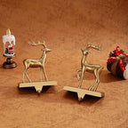 2 Pack 3D Christmas Stocking Holders for Mantle Xmas Reindeer Antique Gold Stocking Holder for Fireplace Xmas Stocking Hooks Weighted Hangers Holiday Christmas Decorations Supplies (Antique Deer) - Image 6