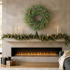 24" Artificial Christmas Cedar Wreath with Berry for Front Door Decoration - Image 3