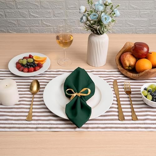 Blue Needles Solid Cloth Napkins 100% Cotton Set of 12-18 x 18 Inches - Image 3