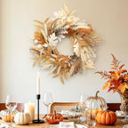 Fall Wreath for Front Door, 22 Inch Boho Autumn Harvest Wreath - Image 4