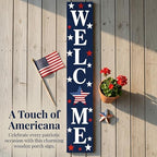 Vertical Patriotic Welcome Porch Sign,4th of July Wooden Decoration for Front Porch,250th Anniversary Memorial Day Wooden Porch Sign for Outdoor Patio. - Image 3