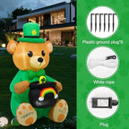 HZGDEJTG 4ft Bear Holding a Honey vat St. Patrick's Day Outdoor Inflatable Decoration with Built-in LED Lights, Suitable for Holiday Parties, Lawn, Patio Outdoor Decoration - Image 5
