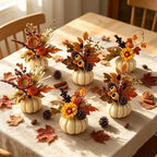 YLOLUL Set of 6 Mini Fall Pumpkin Floral Table Centerpiece Decoration by Unknown