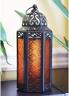 Vela Lanterns Decorative Indoor Moroccan Holder, Blue/Amber/Green, M, 3-PK - Image 4