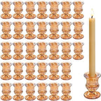 48 Pcs Clear Glass Taper Candle Holders Bulk, 2.5 in Taper Candle Holder by Unknown