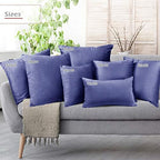 Nestl Throw Pillow Covers, Cozy Velvet Decorative Outdoor Pillow Covers 20X20 Inches, Soft Solid Cushion Covers for Sofa, Bed and Car, Set of 4 - Calm Blue - Image 6