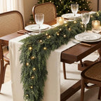 9FT Pre-Lit Cedar Christmas Garland with Lights, Real Touch Mantel Decor - Image 3