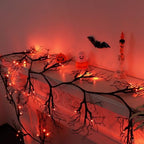 9 Ft 66 LED Willow Vine Twig Decor Black Halloween Garland with Orange Lights, Timer 8 Modes Waterproof Battery Operated Indoor Halloween Decorations for Wall Fireplace Mantle Home Office Party Decor - Image 5