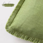 Foindtower Decorative Linen Fringe Throw Pillow Covers 18×18 Lush Green - Image 3