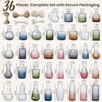 36Pcs Bulk Colored Glass Bud Vases Set,Mini Small Flower Vases for Wedding - Image 3
