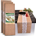 Burlap Lace Table Runner (Pack of 6) – 14”x 72” - No-Fray Finished Edge Natural Table Runner – No Odor, Eco-Friendly Burlap Runner - Perfect for Christmas, Wedding, Thanksgiving by Fibeusion