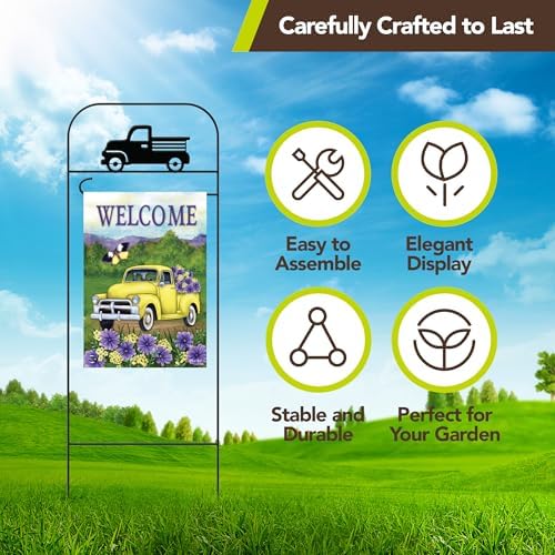 Briarwood Lane Wrought Iron Truck Garden Flag Arbor - Image 6