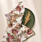 100% Cotton Printed Cloth Napkins Set of 6, 18x18 Inch Reusable Dinner Napkins, Soft Washable Floral Table Napkins for Dining, Parties & Hosting - Ivory Floral - Image 7