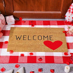 Moucuny 2 Pcs Valentine's Day Doormat Outdoor, Heart Welcome Rug, Non-Slip - Image 5