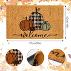 Whaline Fall Door Mats Natural Coir Welcome Doormat Pumpkin Non Slip Farmhouse Rectangle Front Door Rugs Floor Mat for Outdoor Entrance Porch Decor, 16 x 28 Inch - Image 3