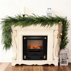 Artificial Christmas Norfolk Pine Garland for Mantle Decor (6 FT,2 PCS) - Image 6